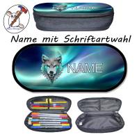Wolf Stiftebox personalisiert | Stiftetui mit Namen | Schlampermäppchen | Stiftemäppchen Bild 2