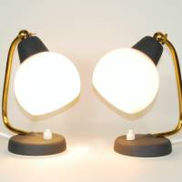 60er Jahre Tischlampen Paar Leuchten Nachtlicht 50er fifties sixties Messing schwarz gold mid century vintage upcycling Bild 4