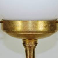Unikat Vögel Tischlampe Leuchte 47 cm Messing gold weiß Glaskugel vintage upcycling floral Fauna Bild 6