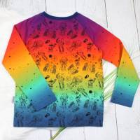 Gr. 128 | Roboter Beep Beep | Langarmshirt | Raglanshirt | Handmade | rainbow | regenbogen Bild 4