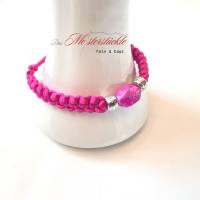 Makramee Armband pink silber handgefertigt Surferarmband Bild 6