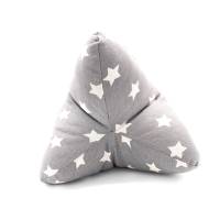 Leseknochen/Nackenkissen aus grauem Baumwollstoff mit beigen Sternen, handgearbeitet Bild 3