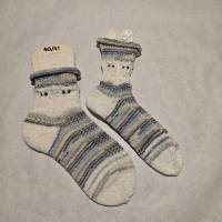 handgestrickte Socken "Eule" Gr. 40 Bild 1