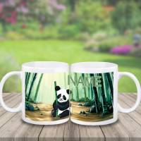 Tasse Panda mit Name aus Keramik / Personalisierbar Bild 2