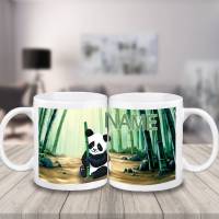 Tasse Panda mit Name aus Keramik / Personalisierbar Bild 3