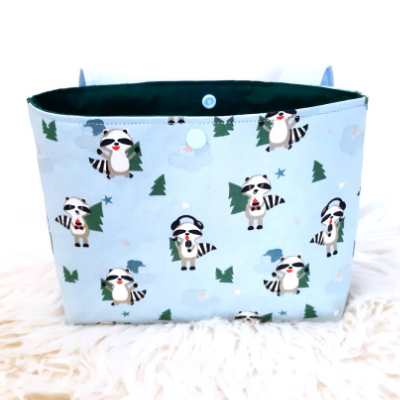 Lenkertasche für Fahrrad, Dreirad, Laufrad "Waschbär", personalisierbar