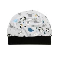 Beanie Mütze "Polarfreunde" Pinguin Eisbär Robbe Wal - Geschenk Geburt - Baby Frühchen Jungen - optional gefütte Bild 1