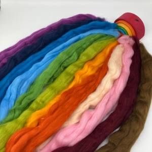 Mixtüte Feenwolle, kunterbunte Filzwolle, DIY, Filzwolle zum ausprobieren, Regenbogenfarben, bunte Filzwolle Bild 8