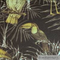 Stoff Baumwolle Rips braun Dschungel Papagei Tukan Vogel Bild 3