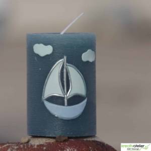 Maritime Kerze mit Segelschiff in azur-blau, Maritimes Geschenk, Nautic Art, Urlaubsgeschenk Bild 7