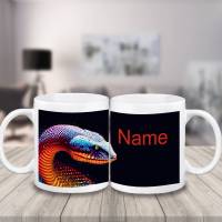 Tasse Schlange mit Name aus Keramik / Personalisierbar Bild 3