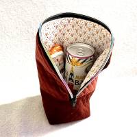 Tasche in weinrot mit Rentieren als Geschenkverpackung oder als Stiftehalter, auch für Schminkpinsel geeignet Bild 5