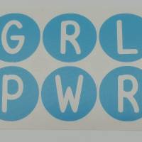 Aufkleber, Girl Power, GRL PWR, hellblau, 80x55mm Bild 1