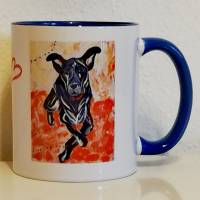 Tasse Hund, "Best Friends", Malerei Kunst, Mug Becher 325 ml, Keramik Bild 2