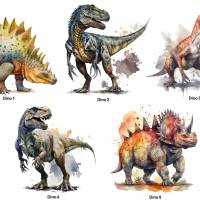 Bügelbilder Bügelmotive Dinosaurier T-Rex Langhals Junge Mädchen Höhe 10cm Bild 1