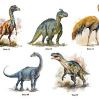 Bügelbilder Bügelmotive Dinosaurier T-Rex Langhals Junge Mädchen Höhe 10cm Bild 3