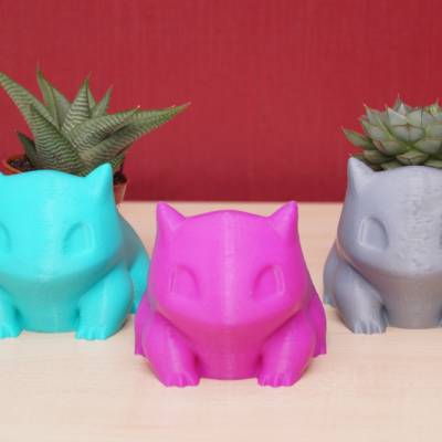 Blumentopf Bisasam 3D Druck für Sukkulenten oder Kakteen verschiedene Farben