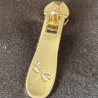 Zipper Libelle, breit, gold, hell, 1 Stück / Schieber für Reißverschlüsse mit Spiralraupe Bild 2
