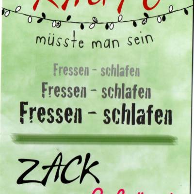 Glückwunschkarte Sprüche-Karte - Raupe-zack schön - Kosmetik - Friseurgutschein - - Geschenk basteln