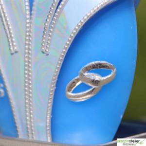 Hochzeitstagskerze blaue Formkerze Fächerblüte, Geschenk Hochzeitstag personalisierbar, Silberhochzeit Bild 9