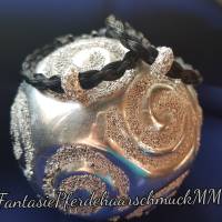 Schweifhaar Armband aus Pferdehaar mit Modeschmuck Herz Bead Bild 5