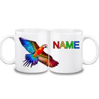Tasse Papagei mit Name aus Keramik / Personalisierbar Bild 1