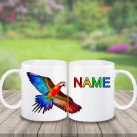 Tasse Papagei mit Name aus Keramik / Personalisierbar Bild 2