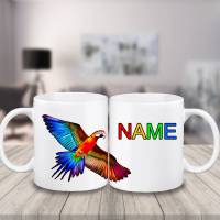 Tasse Papagei mit Name aus Keramik / Personalisierbar Bild 3