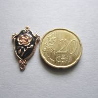 4x Verbinder königliche Rose Amulett Emaille Rosegold Bild 4