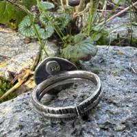 Ammonit Sterling Silber Ring, wiss Blue Topas, Sky Blue Topas, Ammonit Fossil Ring, Ringgröße: Einstellbar Bild 4