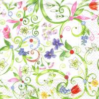 10 einzelne Lunchservietten Floral pattern, mit verspielten Blumenranken, von Paper+Design Bild 1