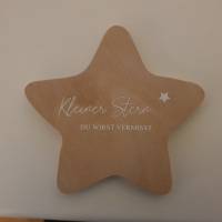 Erinnerung an Sternenkind | besonderes Geschenk/ personalisierbar | Geschenk für Sterneneltern, Stern aus Holz Bild 1