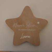 Erinnerung an Sternenkind | besonderes Geschenk/ personalisierbar | Geschenk für Sterneneltern, Stern aus Holz Bild 2