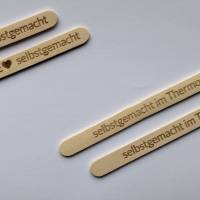 Holzstäbchen, Holzstiele, Eisstiele mit Gravur - 115 x 10mm Buche Echtholz für kreative und personalisierte Geschenke Bild 2