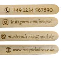 Holzstäbchen, Holzstiele, Eisstiele mit Gravur - 115 x 10mm Buche Echtholz für kreative und personalisierte Geschenke Bild 3