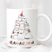 Kinder Name Tasse Geschenk Tee Weihnachten Katze Keramik-Tasse Bild 1