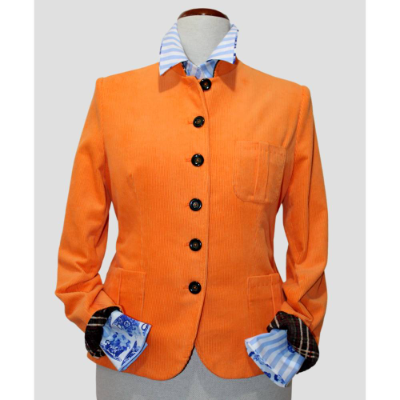 Damen Cord Blazer Motiv | Sportlich in Aprikose/Orange Farbe |