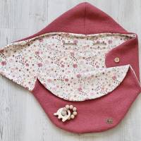 Kuschelige Einschlagdecke aus Walkloden, Wolle für deine Babyschale - praktisch & warm für dein Baby Rot Gänseblümchen Bild 9