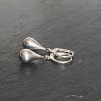 925er Silber Ohrhänger mit Tropfen, leichte Silberohrringe, kleine Creolen mit Anhänger Bild 2