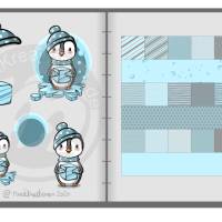 Digistamp Pinguin blau Eisscholle Eiswürfel Bild 1