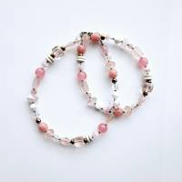 rosa Perlenkette, bunte Kette, kurze Kette, Boho Kette, Halskette ohne Anhänger, klassische Perlenkette Bild 8