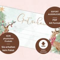 Weihnachtsgeschenk Gutschein | Geschenkgutschein zu Weihnachten Vorlage | Weihnachtsgutschein digital PDF Bild 3