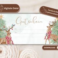 Weihnachtsgeschenk Gutschein | Geschenkgutschein zu Weihnachten Vorlage | Weihnachtsgutschein digital PDF Bild 4