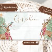 Weihnachtsgeschenk Gutschein | Geschenkgutschein zu Weihnachten Vorlage | Weihnachtsgutschein digital PDF Bild 5