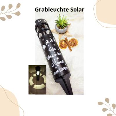Grabbleuchte, Grabkerze, weihnachtlich, Solar