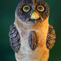 Kleine Keramikeule Eulenskulptur eine frostfeste Gartenfigur Gartenkeramik Bild 5
