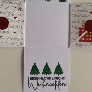 Explosionsbox zu Weihnachten  Weiß/Rot/Gold/Schwarz, ca. 7 x 7 x 7,5 cm, Ideal als Geldgeschenk, Wichtel Bild 3