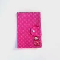 schöne Wickeltasche für unterwegs , Feuchttüchertasche Windeln, Windeltasche pink Punkte Bild 1