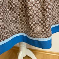 Faltenrock braun-blau, Trachtenrock, weitschwingender Taillenrock, traditioneller, knielanger Damenrock Bild 10