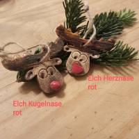 Geschenkanhänger, Elch, Keramik, Weihnachtsgeschenk, Handmade, verschiedene Varianten, 1 Stück Bild 1